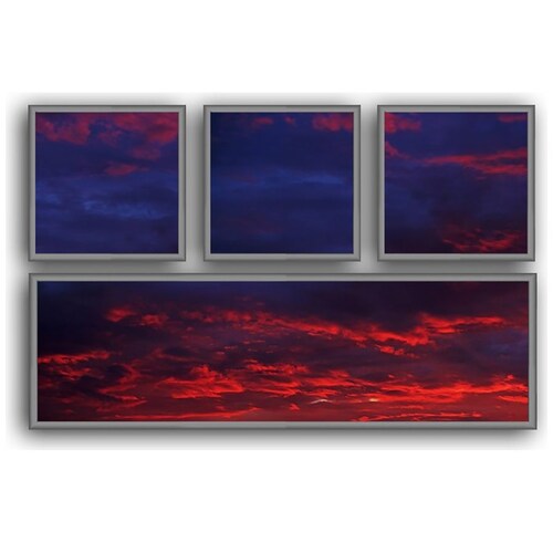 Cuadro Cont Juego Abstracto Atardecer 90X150 Madesa
