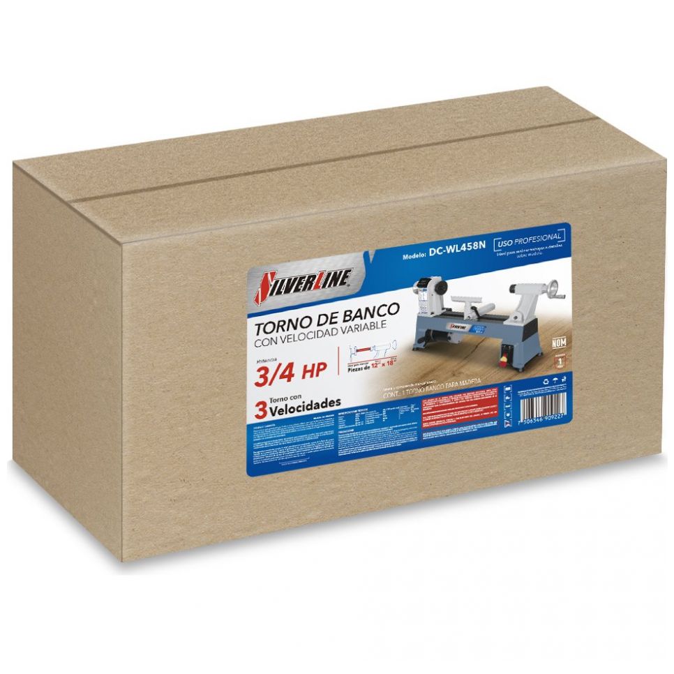 Torno de Banco para Madera de Velocidad Variable Dc-Wl458N Silverline