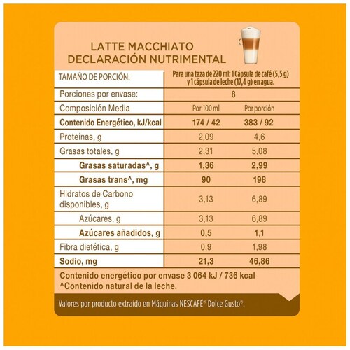 Cápsula Latte Mac Dolce Gusto
