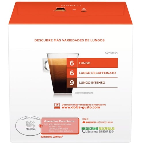Cápsulas Dolce Gusto Caffe Lungo