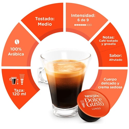 Cápsulas Dolce Gusto Caffe Lungo