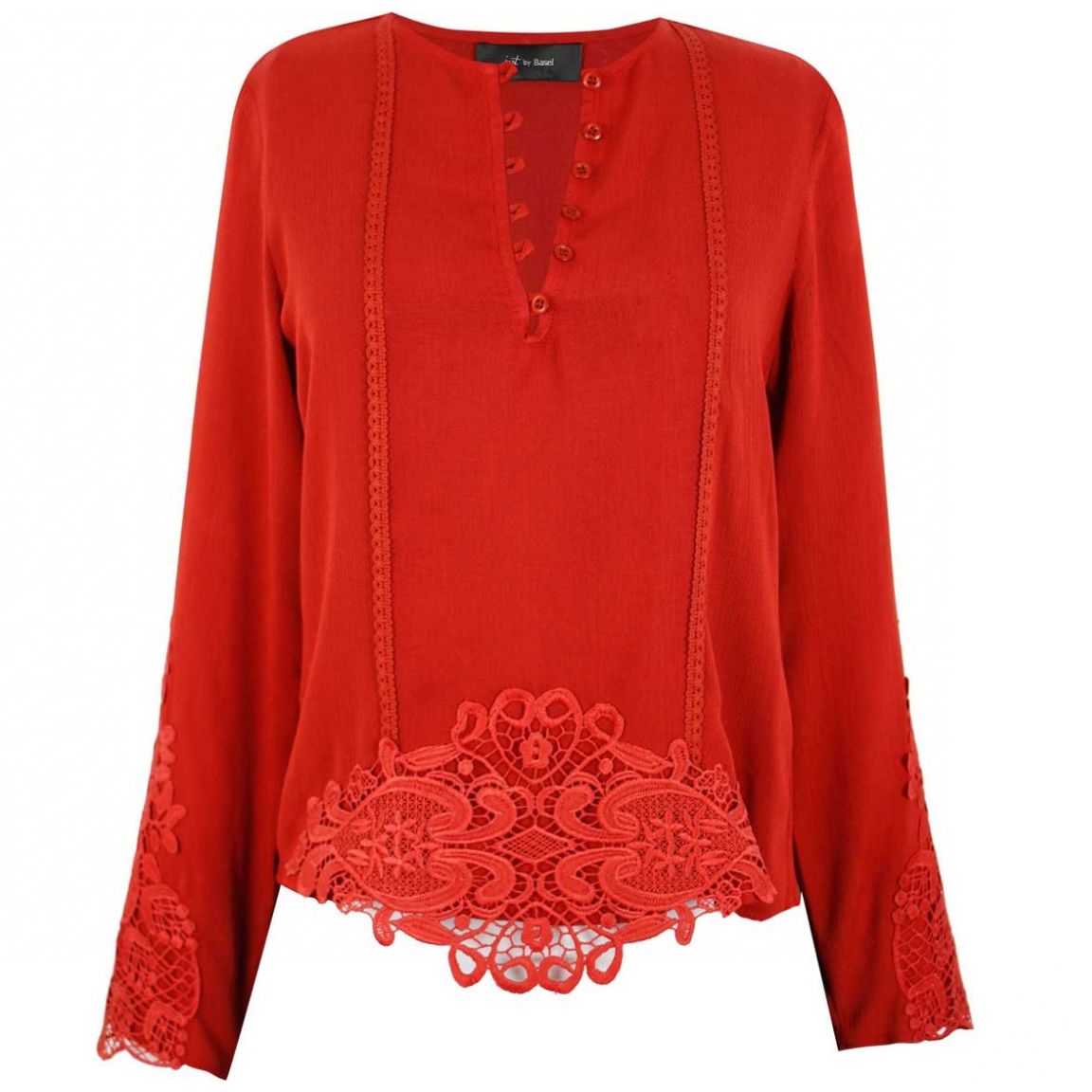 Blusa Manga Larga Cuello V Diseño Lisa Shedron Just By Basel