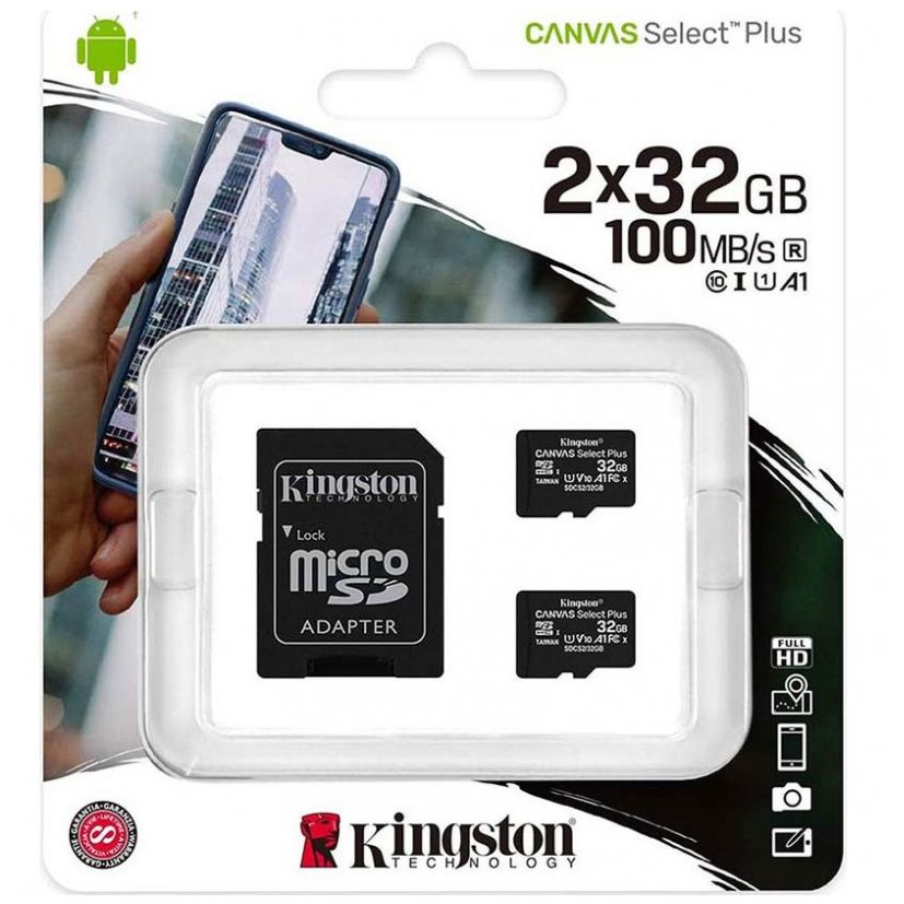 Kit de Adaptador y Micro Sd C10 Plus 32Gb Kingston