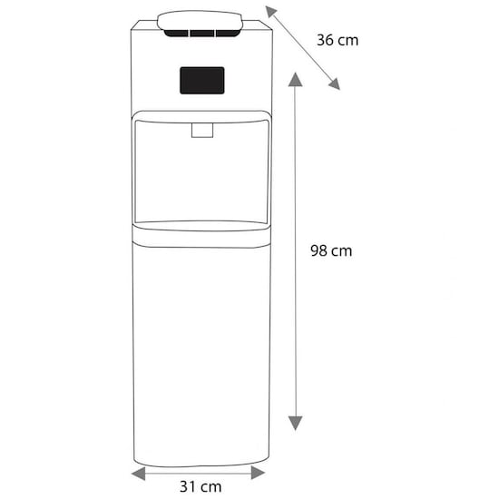 Dispensador de Agua Mabe Garrafón Oculto Negro Embl1Tn