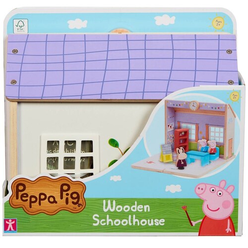 Escuela de Peppa de Madera con Figuras Peppa Pig Bandai