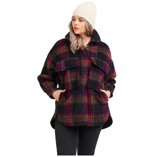 Chaqueta Camisa Oversize a Cuadros   Dex Plus Curvy