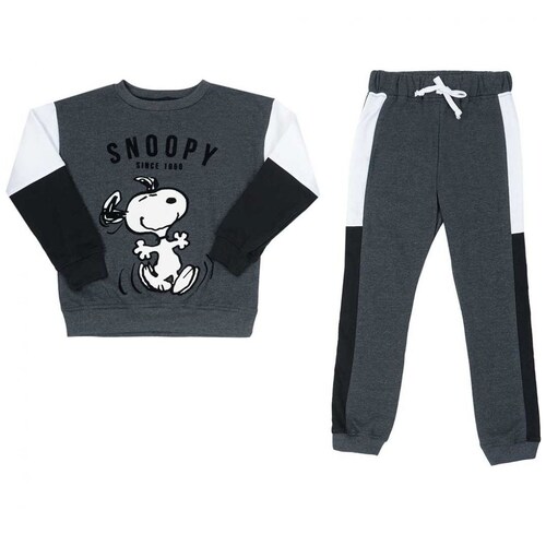 Conjunto 2 Piezas Sudadera Cerrada Combinada con Joggers Combinados para Niño