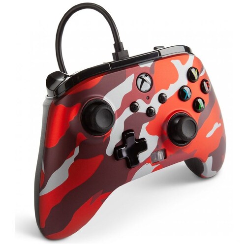 Control Alámbrico Xbox Serie S y X Metallic Red Camo Power a