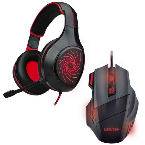 Combo Gaming Geartek 2 en 1: Audífonos y Mouse