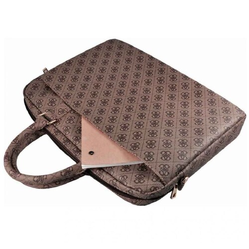 Portafolio 15" Guess Logo 4G Metal Café