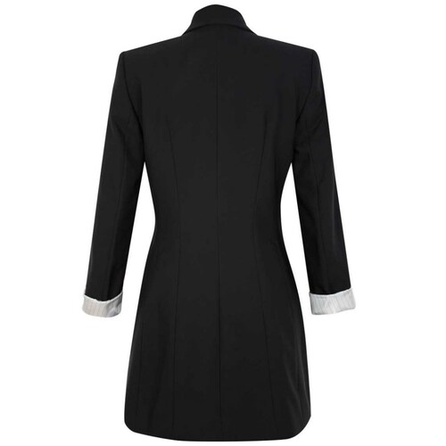 Saco Negro Cuello Abierto Diseño Liso Basel para Mujer