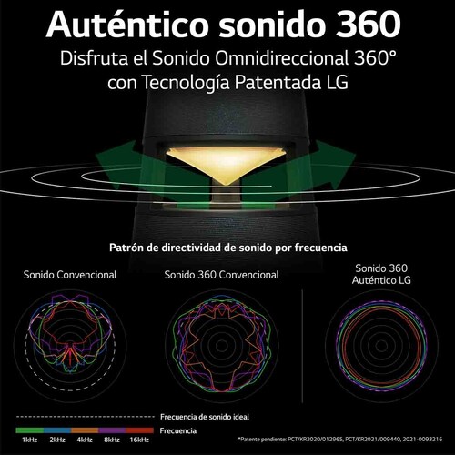 LG Xboom 360 Rp4 - Bocina Bluetooth Portátil con Sonido 360° e Iluminación- Negro