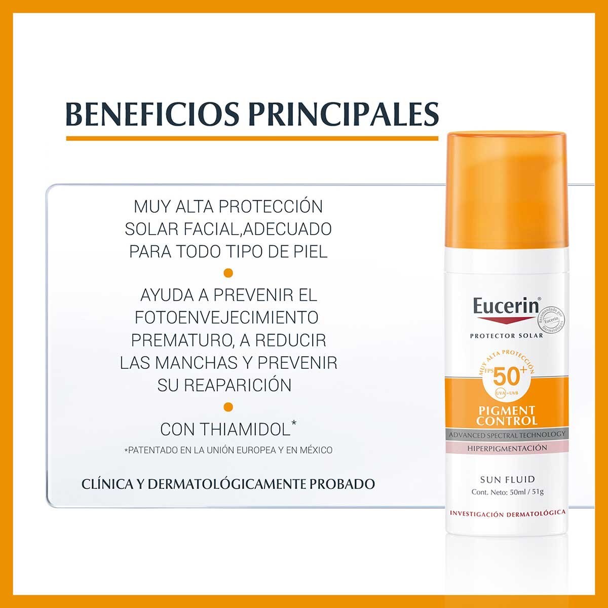Eucerin Protector Solar Facial Control de Pigmentación FPS 50+ 50 ml image number 1