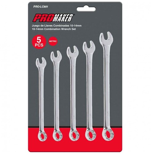 Juego 5 Llaves Combinada Milimetricas Cromadas Promaker