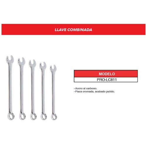 Juego 5 Llaves Combinada Milimetricas Cromadas Promaker