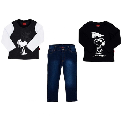 Set Tres Playeras Snoopy Modelo 1530-3 para Bebé