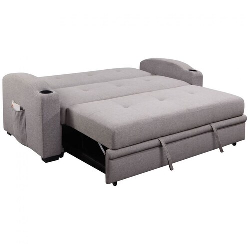 Sofá Cama Reena con Porta Vasos Gris Lottus
