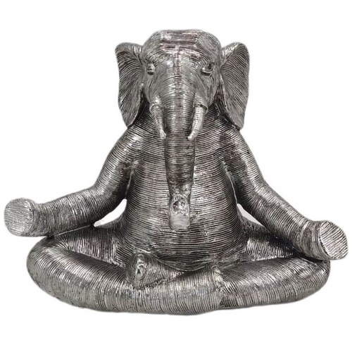 Figura Yoga Elefante Silver Vintage Home