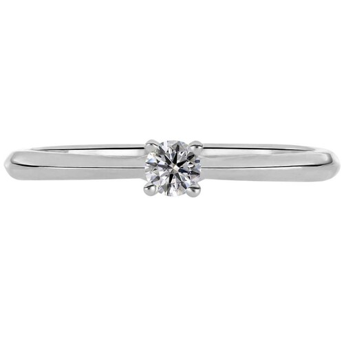 Solitario Oro Blanco 14K y 0.15 Ct Diamante Romanza