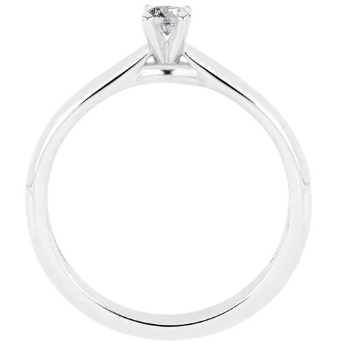 Solitario Oro Blanco 14K y 0.15 Ct Diamante Romanza