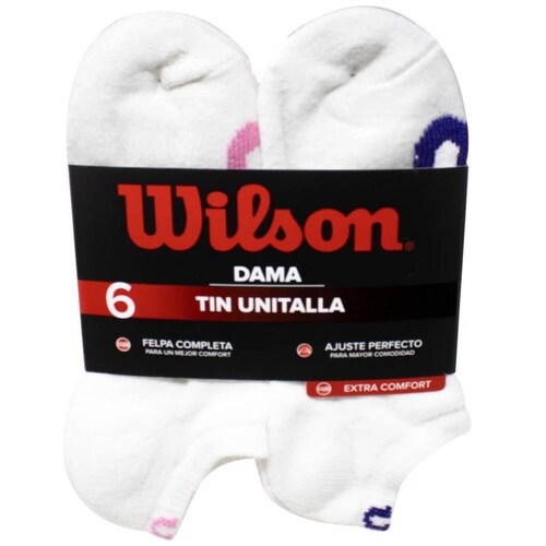 Tines No Show Wilson de Felpa para Mujer 6 Piezas Blancos B7880