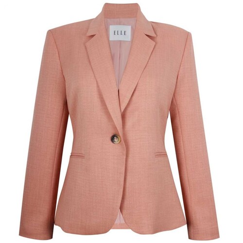 Saco Rosa Cuello con Solapa Diseño Liso Elle