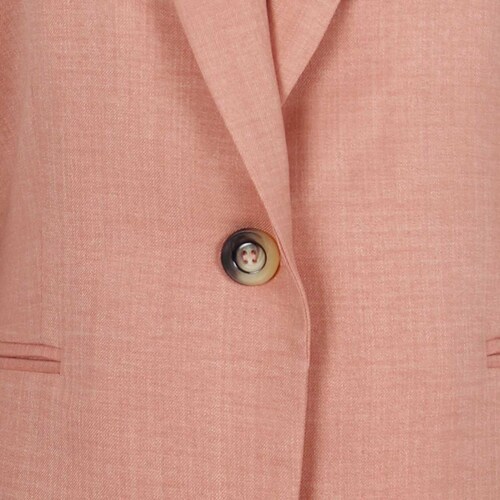 Saco Rosa Cuello con Solapa Diseño Liso Elle