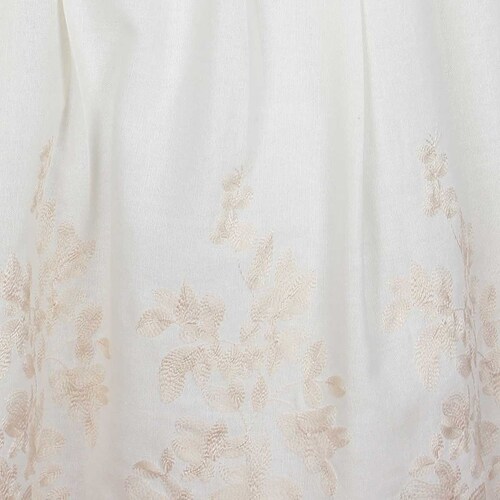 Vestido Hueso Cuello Redondo Diseño Mini Bordado Elle