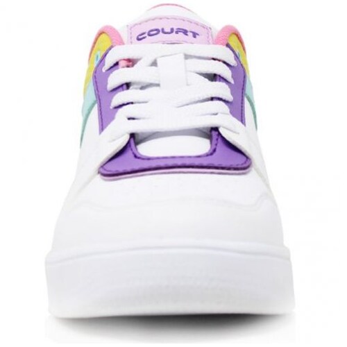 Tenis con Agujeta 22-25 Blanco Verde Aqua Rosa Court para Niña