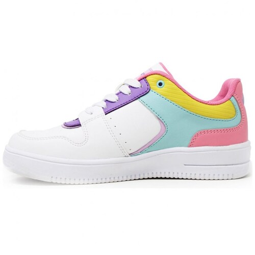 Tenis con Agujeta 22-25 Blanco Verde Aqua Rosa Court para Niña