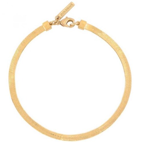 Pulsera Metálica Plana en Dorado Emnuael Ungaro