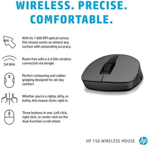 Mouse Inalámbrico Hp 150 Negro