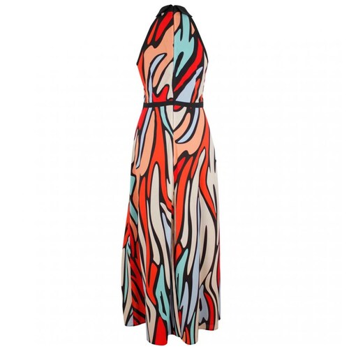 Vestido Sin Manga Cuello Mao Diseño Estampado Basel