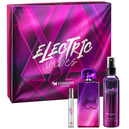 Estuche Fragancia Mujer Ferrioni Electric Vibes For Her Edt 100 Ml
