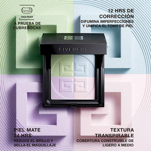 Givenchy Prisme Libre Pressed Powder, Polvo Compacto Traslucido Matificante N01 Mousseline Pastel