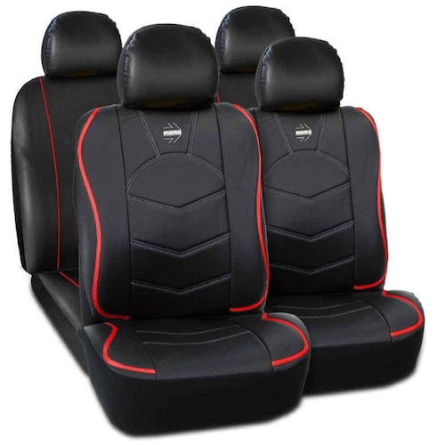 Fundas Cubre Asiento Momo Negro/ Rojo