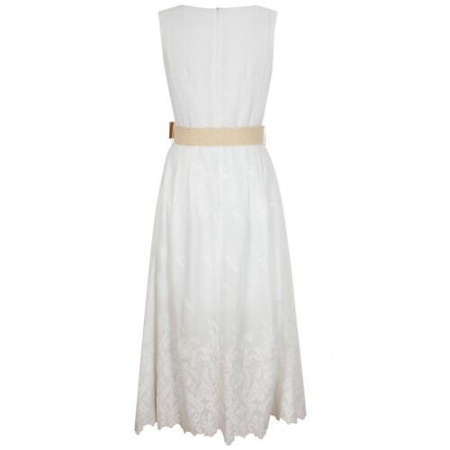Vestido Sin Manga Cuello V Diseño Bordado Basel