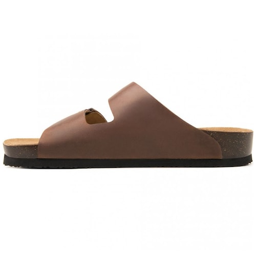 Sandalia de Playa Anatómica Piel Café Marrón Flexi Modelo 404203M para Hombre