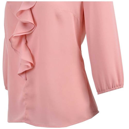 Blusa Lisa con Escarola al Frente Manga 3/4 Michel Paulini