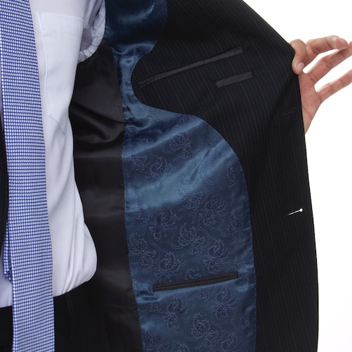 Traje para Hombre Intermezzo Color Negro Rayas Carlo Corinto