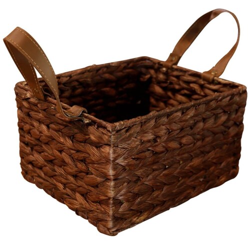 Home Nature Canasta de Seegras Asas Tipo Piel Grande