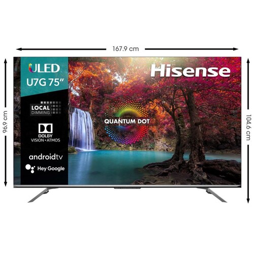 Pantalla Hisense 75" Uled 4K Android Tv 75U7G