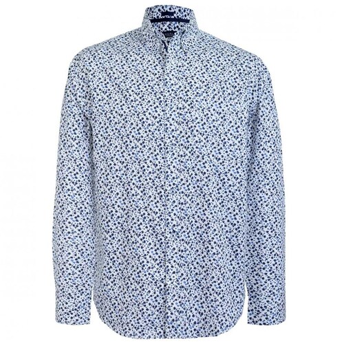 Camisa para Hombre Blanca con Flores Manga Larga Cavalatti