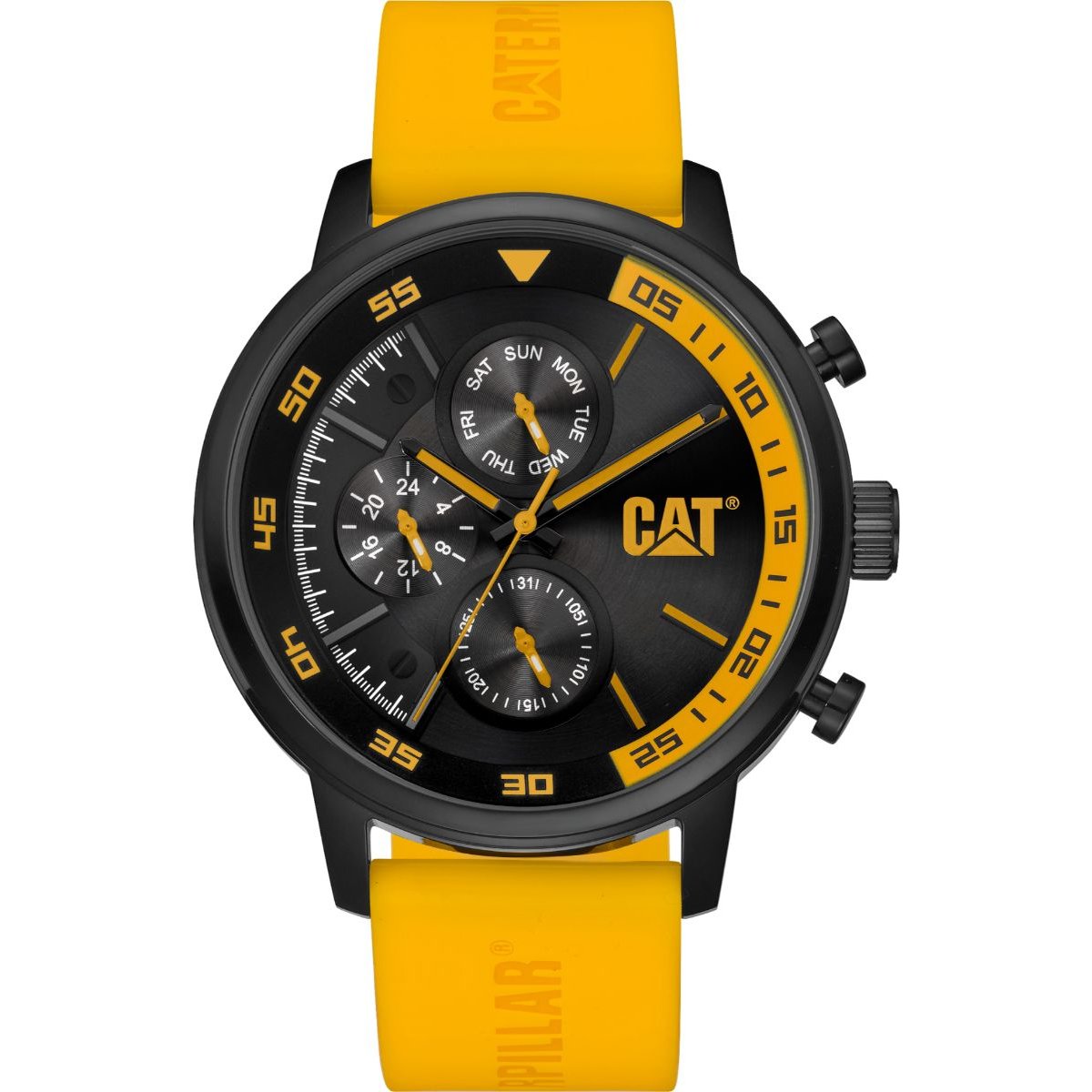 Caterpillar Hombre Reloj Caterpillar Negro Con Amarillo Cat Boston