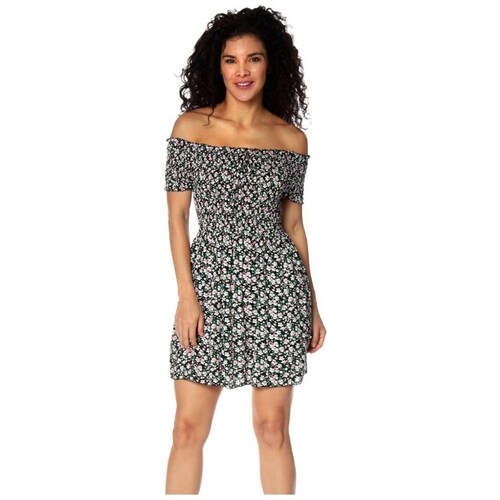 Vestido Estampado Resorte de Bobina Cafeia para Mujer Petite