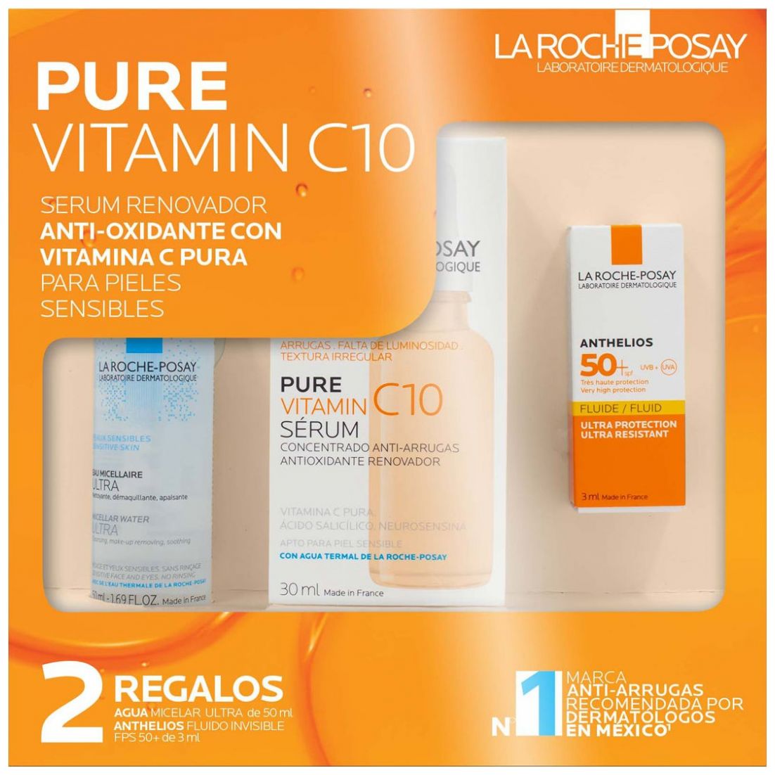 Kit Sérum Vitamina C + Desmaquillante + Bloqueador Solar image number 0