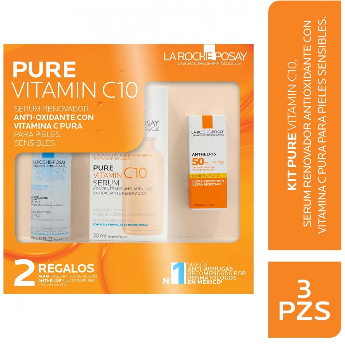 Kit Sérum Vitamina C + Desmaquillante + Bloqueador Solar image number 3