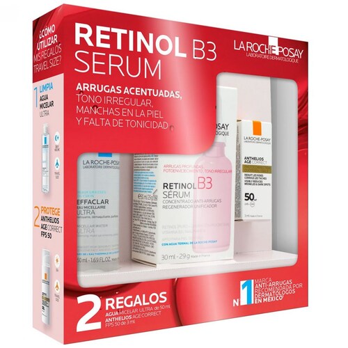 Kit Serum Retinol Puro: Desmaquillante, Bloqueador Solar