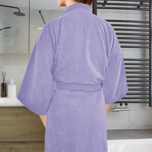 Home Nature Bata de Baño 100% Algodón Unitalla Lila