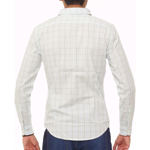 Camisa para Hombre Blanca a Cuadros Manga Larga Dockers